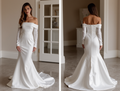 Stunning White Mermaid Wedding Gown with a Crystal Beaded Bodice for Extra Glam
