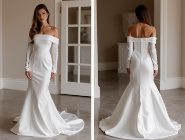 Stunning White Mermaid Wedding Gown with a Crystal Beaded Bodice for Extra Glam