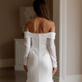 Stunning White Mermaid Wedding Gown with a Crystal Beaded Bodice for Extra Glam