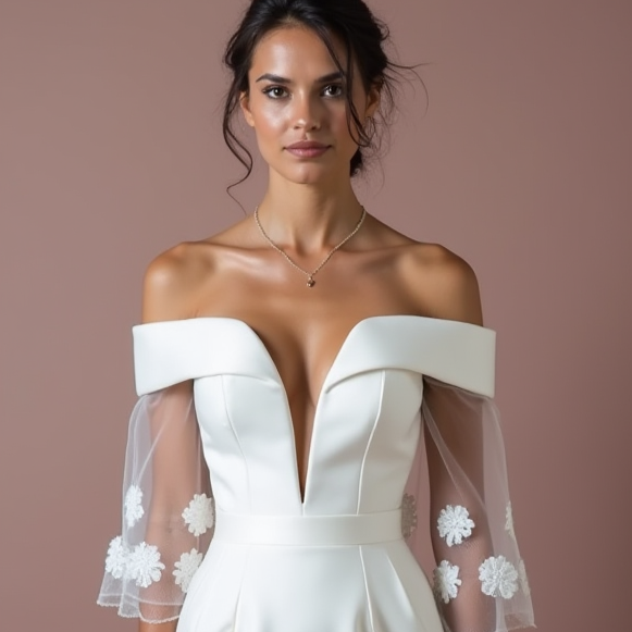 Mini Short Wedding Dress with a Classic A-Line Fit for Chic Brides