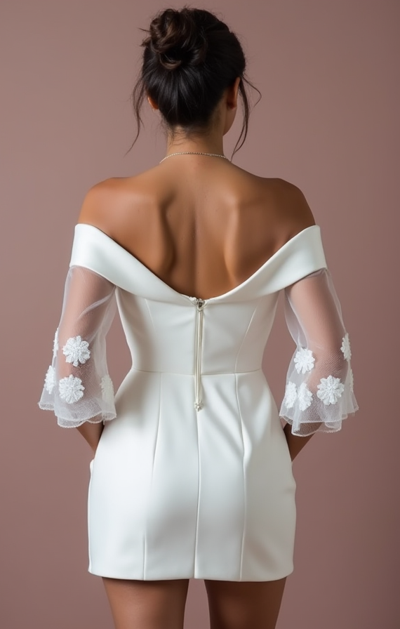 Mini Short Wedding Dress with a Classic A-Line Fit for Chic Brides