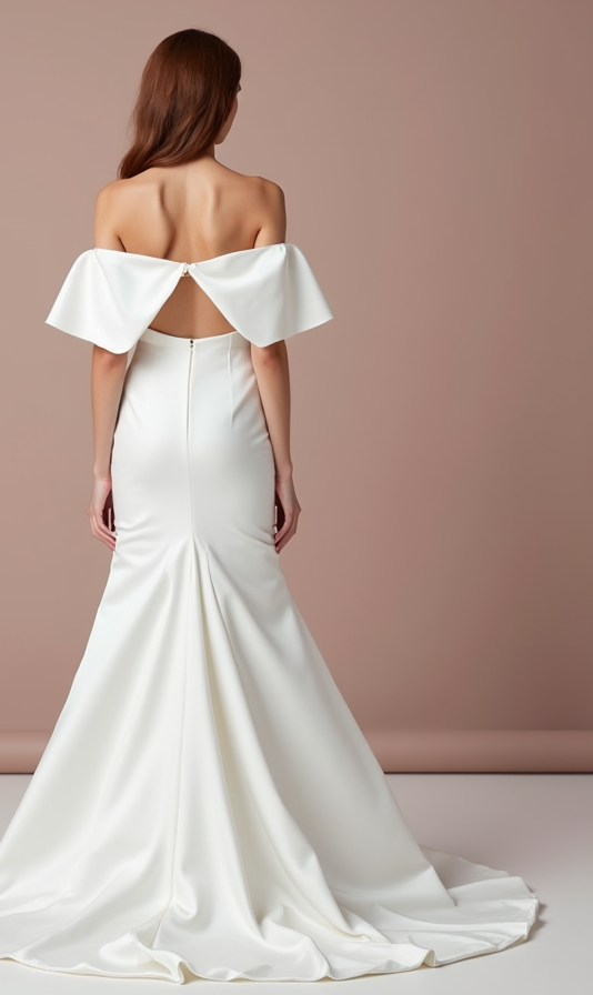 Timeless White Mermaid Wedding Dress with a Simple, Elegant Silhouette