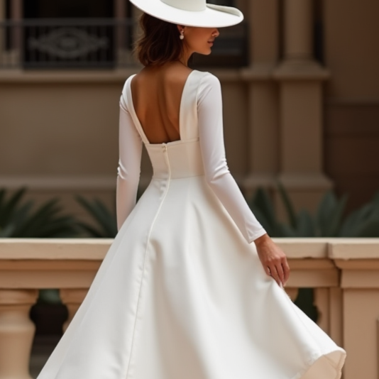 Stylish White Mini Short Wedding Dress with a High-Low Hemline for a Trendy and Chic Look