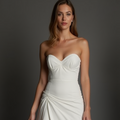Stunning White Mini Short Wedding Dress with a Tiered Skirt for Extra Volume and Drama
