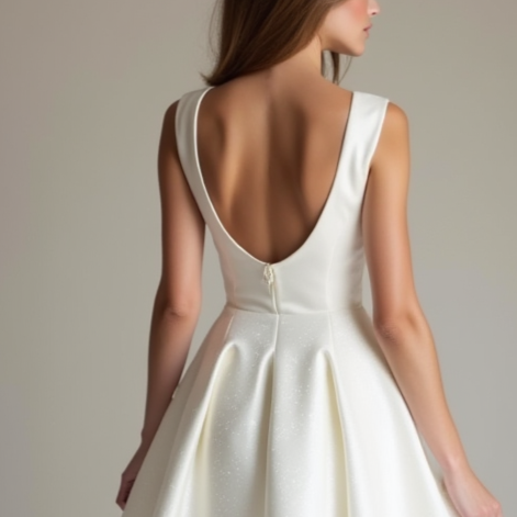 Elegant White Mini Short Wedding Dress with a Sheer Lace Back for a Touch of Romance