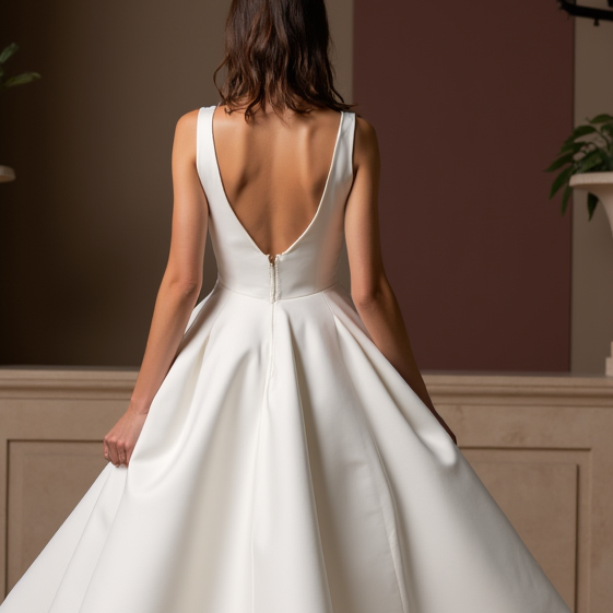 Sexy White Mini Short Wedding Dress with a Deep V-Neckline for a Bold and Confident Look