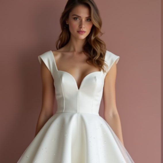 Glamorous White Mini Short Wedding Dress with Beaded Straps for Extra Sparkle