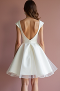 Glamorous White Mini Short Wedding Dress with Beaded Straps for Extra Sparkle