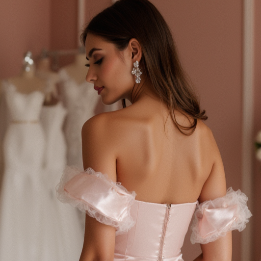 Dazzling Pink Evening Dress & Prom Dress with Pearl Embellishments for a Chic Touch