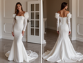 Sexy White Mermaid Wedding Dress with a Scalloped Lace Hem for a Unique Look