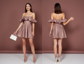 Stylish Pink Evening Dress & Prom Dress with Velvet Details for a Luxe Finish