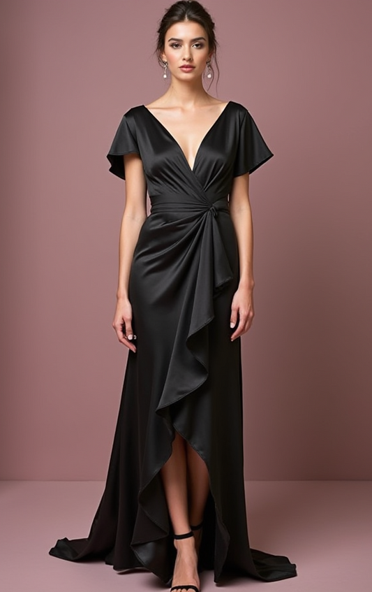 Black Wedding Prom Dress with Sparkling Details for a Bold Look