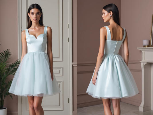 Regal Blue Evening Dress & Prom Dress with Intricate Sequin Work for a Royal Look