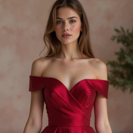Show-Stopping Red Evening Dress & Prom Dress with Ombre Tulle and Sparkles