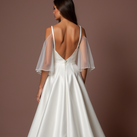 White Fairytale Princess Wedding Gown with a Stunning Train