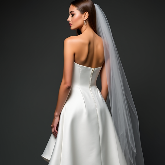 Chic White Mini Short Wedding Dress with a Deep V-Neckline for a Sexy and Sophisticated Look