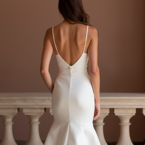 Timeless White Mermaid Wedding Gown with an Elegant Lace Overlay for a Vintage Feel