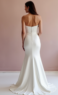Romantic White A-Line Wedding Dress with Floral Lace and Sheer Back Details