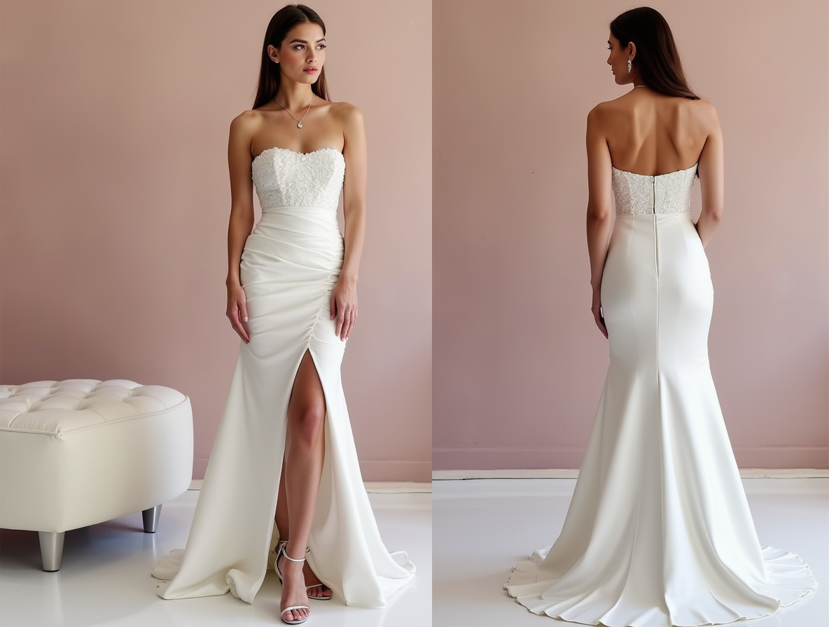 Romantic White A-Line Wedding Dress with Floral Lace and Sheer Back Details