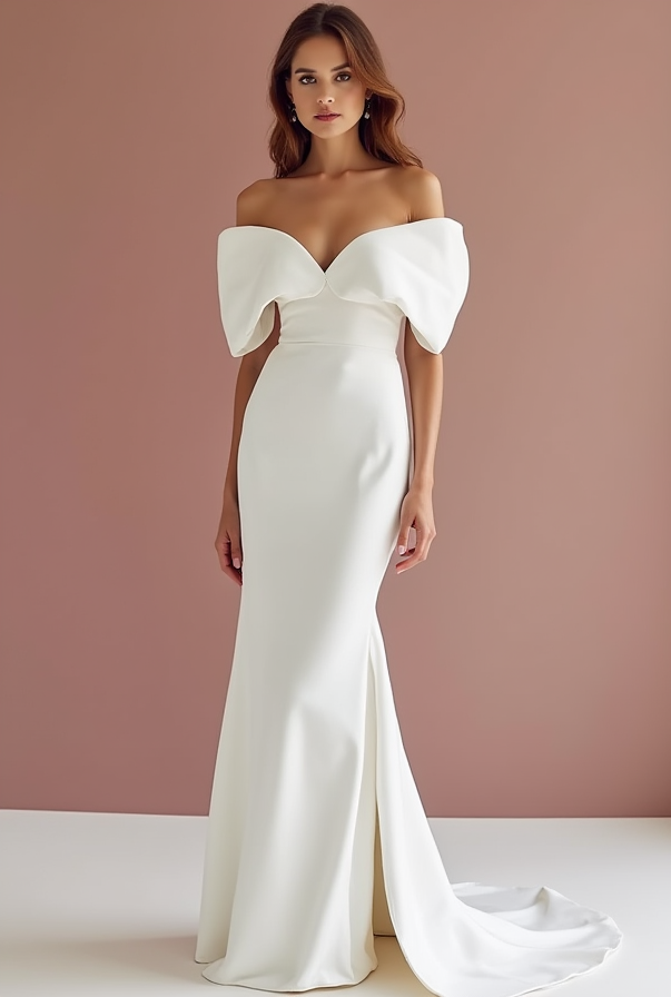 Mermaid White Wedding Gown with a Tulle Skirt for a Soft, Flowing Effect