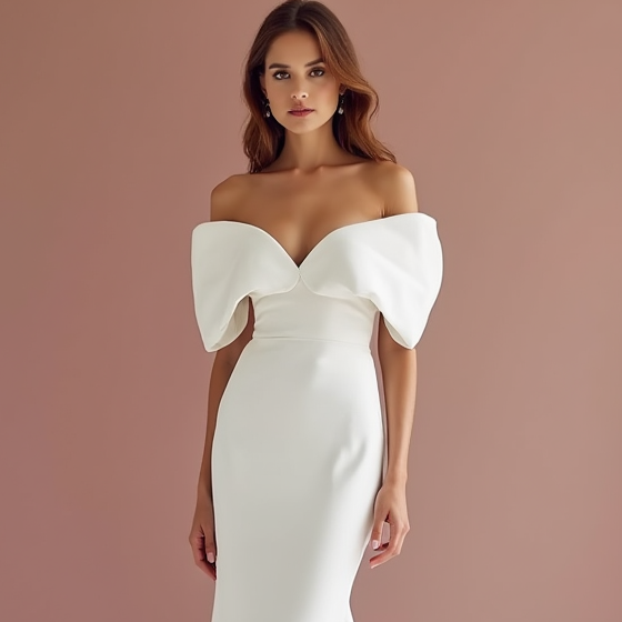 Mermaid White Wedding Gown with a Tulle Skirt for a Soft, Flowing Effect