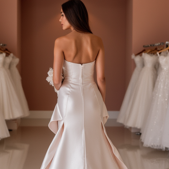 Trendy White A-Line Bridal Gown with Off-Shoulder Draping and Elegant Silhouette