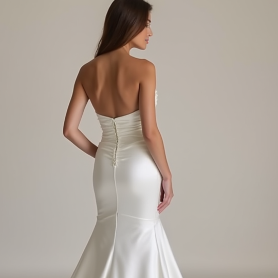 Show-Stopping White A-Line Wedding Dress with a Dramatic Overskirt for Extra Volume