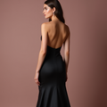 Gothic Black Wedding Dress with Velvet Accents for a Luxurious Feel