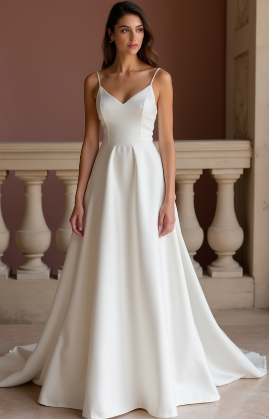 Stunning White Princess Bridal Gown with Sheer Sleeves and a Grand Tulle Skirt