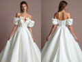Elegant White Princess Wedding Dress with an Illusion Neckline and Sparkling Details