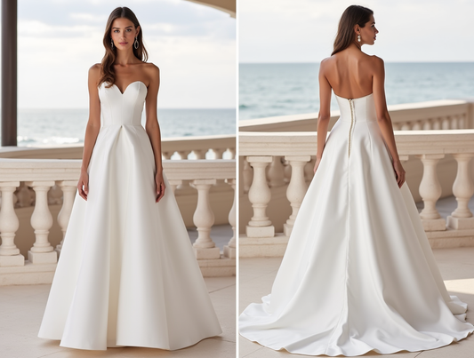 Fairytale White Princess Ball Gown with a Crystal-Encrusted Corset and Flowing Skirt