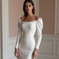 Mermaid White Wedding Gown with a Beaded Waistline for Extra Sparkle
