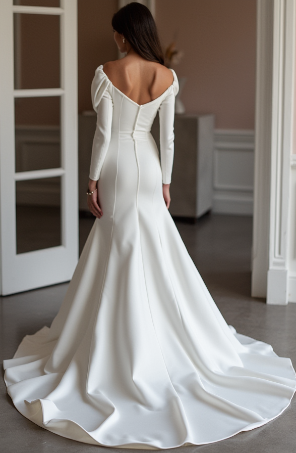 Mermaid White Wedding Gown with a Beaded Waistline for Extra Sparkle