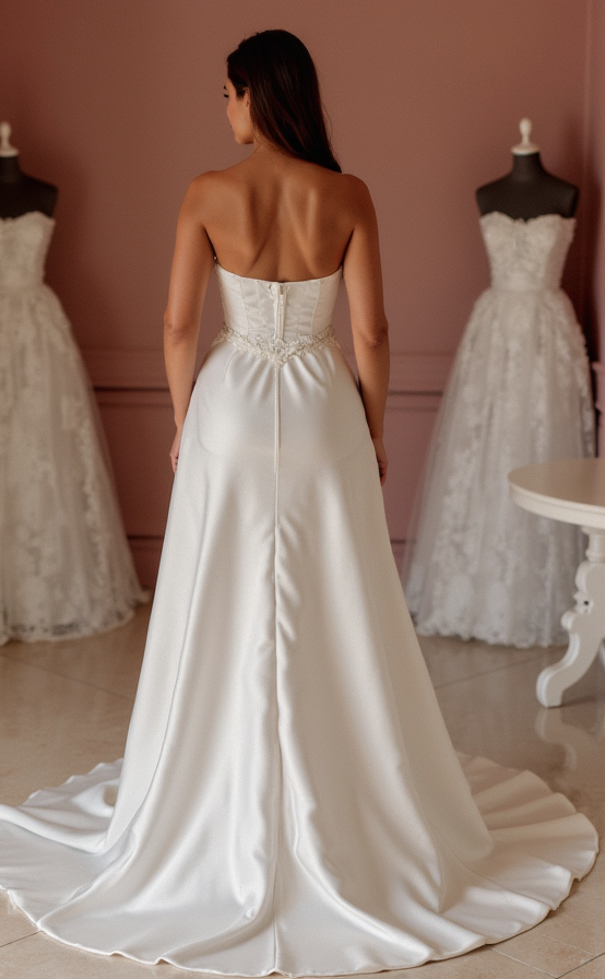 Chic White A-Line Wedding Dress with a High Neckline for a Timeless Bridal Look
