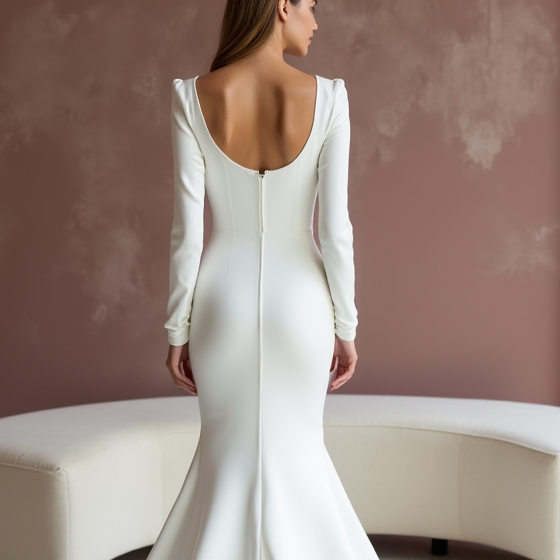 Elegant White Mermaid Wedding Dress with a Ruffled Skirt for a Romantic Look