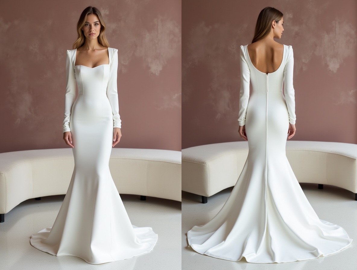 Elegant White Mermaid Wedding Dress with a Ruffled Skirt for a Romantic Look