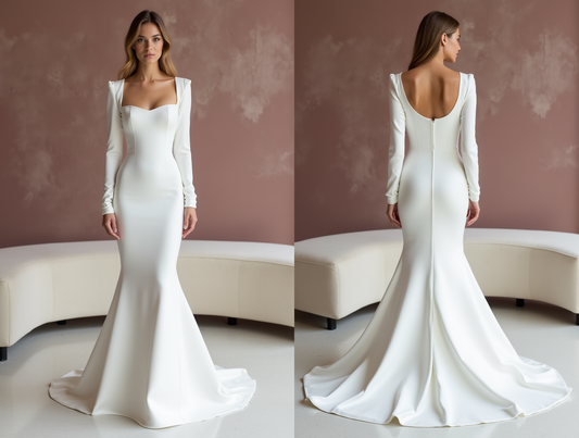 Elegant White Mermaid Wedding Dress with a Ruffled Skirt for a Romantic Look