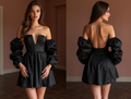 Show-Stopping Black Evening Dress & Prom Dress with Mirror Beadwork for a Sparkly Look