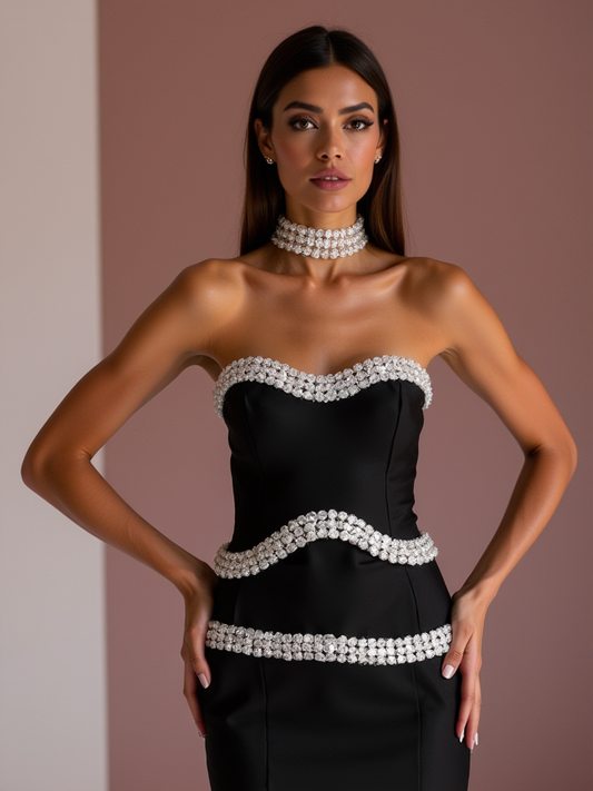 Stunning Black Evening Dress & Prom Dress with Waterfall Ruffle for a Unique Style
