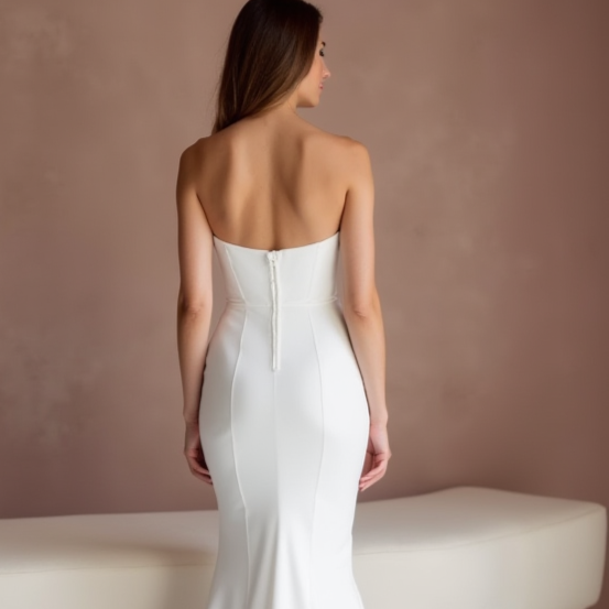 Sexy White Mermaid Wedding Dress with a Lace-Up Back for a Custom Fit