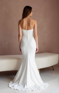 Sexy White Mermaid Wedding Dress with a Lace-Up Back for a Custom Fit