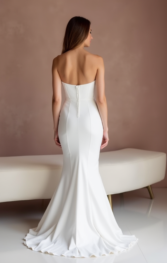 Sexy White Mermaid Wedding Dress with a Lace-Up Back for a Custom Fit