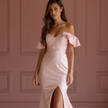 Sexy Pink Evening Dress & Prom Dress with Open-Back Detail for a Flirty Finish