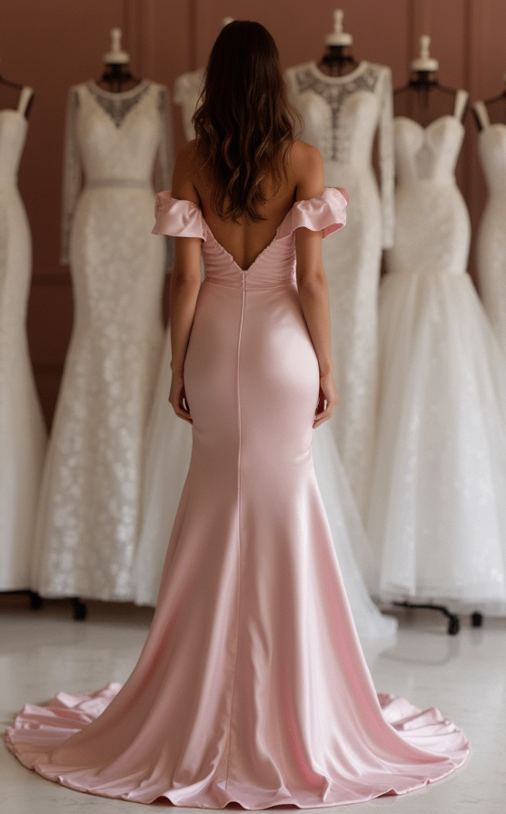 Sexy Pink Evening Dress & Prom Dress with Open-Back Detail for a Flirty Finish