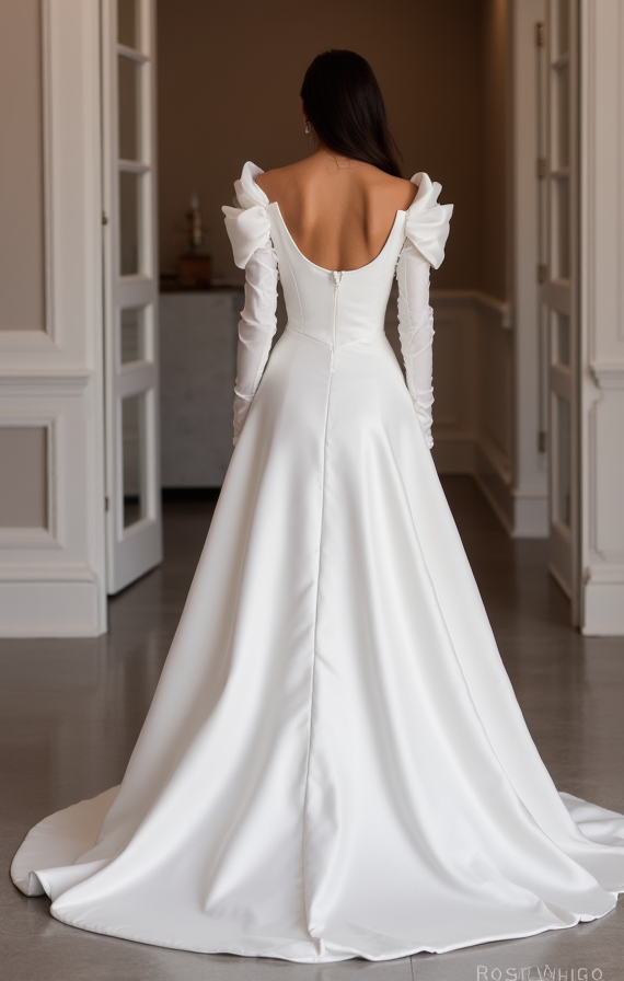 Mermaid White Wedding Dress with a Lace Bodice and Satin Skirt for a Chic Look