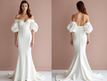 Dramatic White Mermaid Wedding Gown with a Lace Train for a Vintage Touch