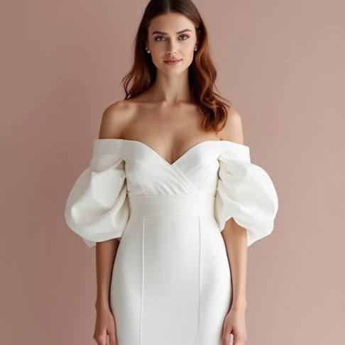 Dramatic White Mermaid Wedding Gown with a Lace Train for a Vintage Touch