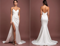 A-Line White Wedding Dress with Button Details for a Vintage-Inspired Look