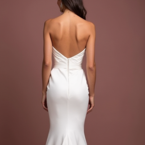 A-Line White Wedding Dress with Button Details for a Vintage-Inspired Look