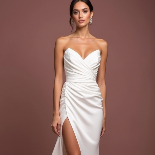 A-Line White Wedding Dress with Button Details for a Vintage-Inspired Look